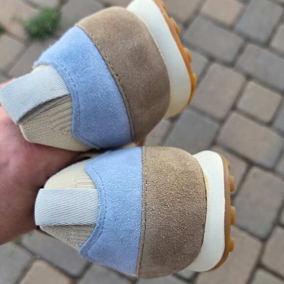 Womens Sz 6.5 Born "Aire" Lightweight Tan Suede & Knit Slip-on Sneakers NWOT - Picture 5 of 10